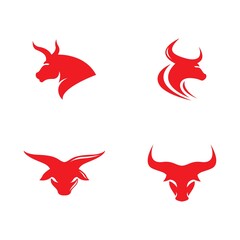 Bull head logo vector icon