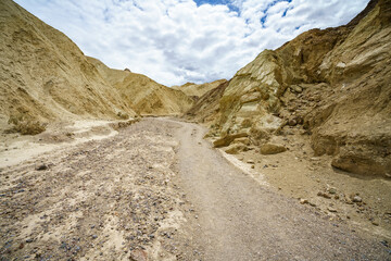 hikink the golden canyon - gower gulch circuit in death valley, california, usa