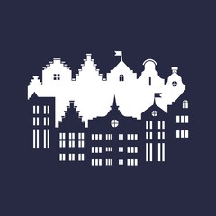 Fototapeta premium Silhouette of european houses