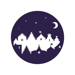 Silhouettes of European houses