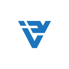 letter iv triangle geometric arrow logo vector