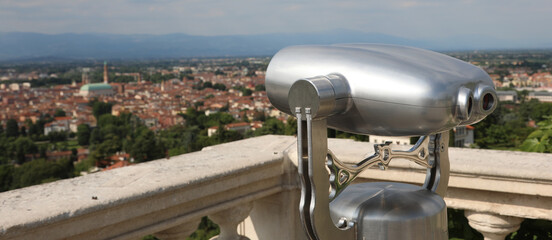 binoculars for tourists and the city of VICENZA seen from above