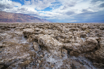 devils golf course in death valley national park in california, usa