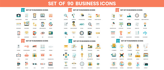 Fototapeta na wymiar Business icons set for business