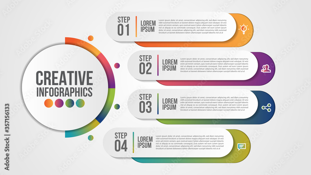 Poster infographic modern design vector template for business with 4 steps or options illustrate a strategy