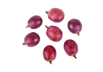 Grapes Isolated on a white background Top view.