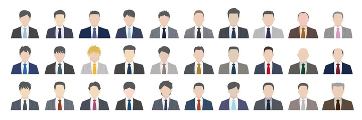 日本人、日系人のビジネスマンセット 年代別