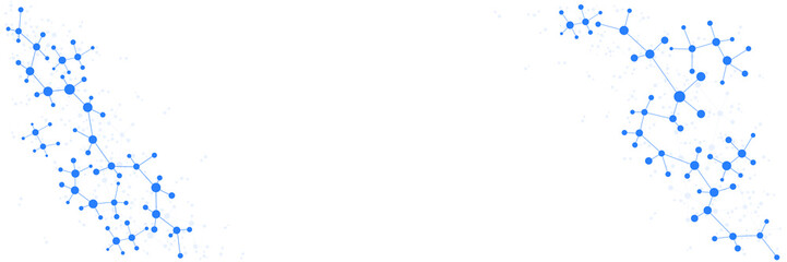 Structure molecule and communication. Dna, atom, neurons. Scientific concept for your design. Connected lines with dots. Medical, technology, chemistry, science background. Vector illustration.