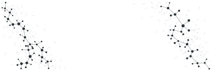 Structure molecule and communication. Dna, atom, neurons. Scientific concept for your design. Connected lines with dots. Medical, technology, chemistry, science background. Vector illustration.