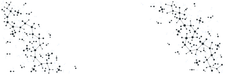 Structure molecule and communication. Dna, atom, neurons. Scientific concept for your design. Connected lines with dots. Medical, technology, chemistry, science background. Vector illustration.