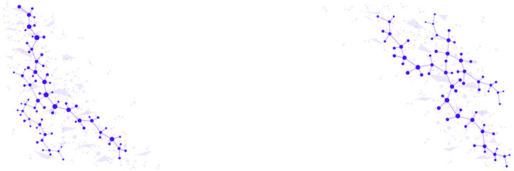 Structure molecule and communication. Dna, atom, neurons. Scientific concept for your design. Connected lines with dots. Medical, technology, chemistry, science background. Vector illustration.