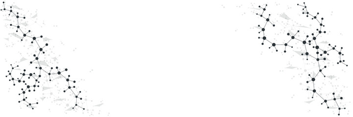 Structure molecule and communication. Dna, atom, neurons. Scientific concept for your design. Connected lines with dots. Medical, technology, chemistry, science background. Vector illustration.