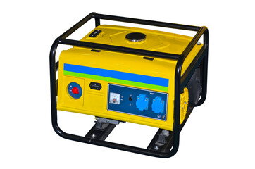 Small portable gasoline generator isolated on a white background