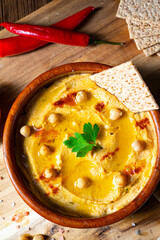 Delicious hummus paste with lemon and chilli