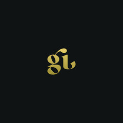 Creative modern elegant trendy unique artistic ribbon GL LG L G initial based letter icon logo.