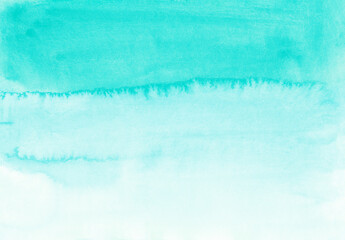 Turquoise watercolor background Bright gradient texture