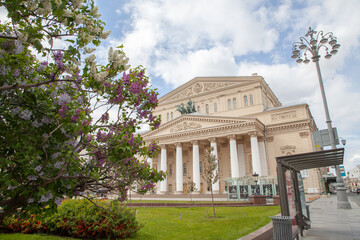 Obraz premium Bolshoi Theater in the center of Moscow, summer, street without people during quarantine Сovid-19