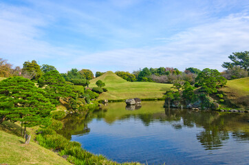 Fototapeta na wymiar Suizenji garden in Kumamoto, Kyushu, Japan.
