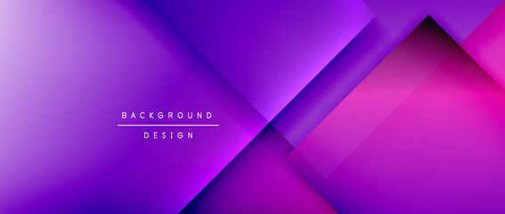 Square shapes composition, fluid gradient geometric abstract background. 3D shadow effects, modern design template