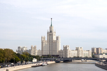 Fototapeta na wymiar Russia, Moscow, Scenic panorama Zaryadye Park