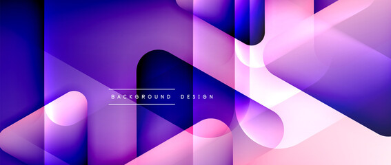 Triangle shapes geometric abstract background. 3D shadow effects and fluid gradients. Modern overlapping forms wallpaper for your text message