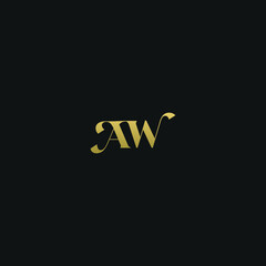 Creative modern elegant trendy unique artistic AW WA W A initial based letter icon logo