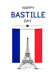 Fototapeta na wymiar Bastille day. Vector background.