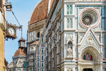 Piazza del Duomo, Cathedral Square in historic center of Florence Tuscany Italy, Florence Cathedral...