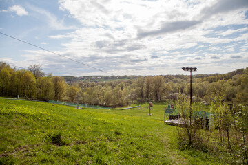 Small ski slope in summer