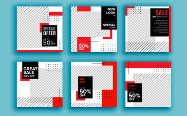 Set of sale banner template design. Vector illustration.