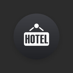 Hotel Sign -  Matte Black Web Button