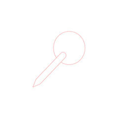 push pin isolated on white