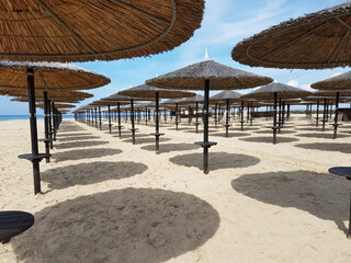 A beach without people on the mediterranean sea