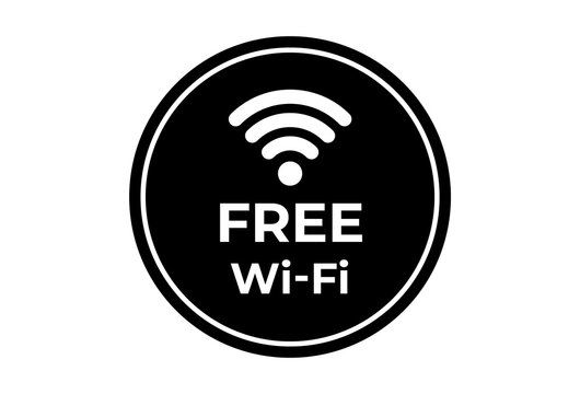 Free WiFi icon symbol. Vector WiFi sign on a white background.