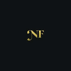 Creative modern elegant trendy unique artistic NF FN N F initial based letter icon logo