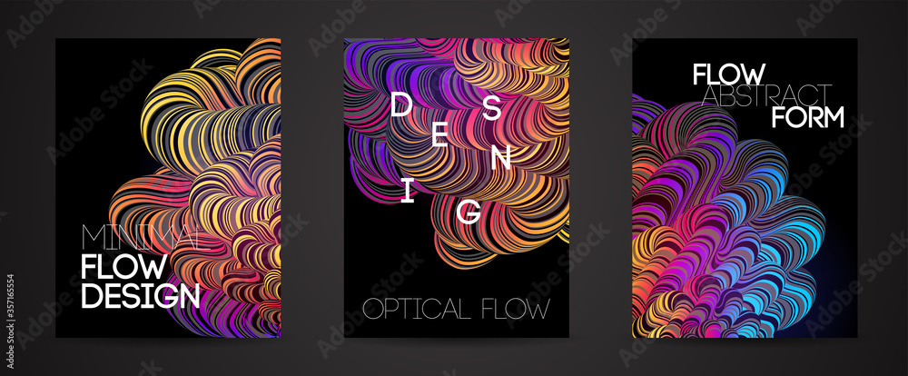 Poster modern abstract design background rainbow flow motion