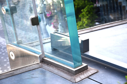 Tempered laminated glass railing balustrade panels frame less ,safety glass for modern architectural buildings. Concept image for glass strengthen and construction material 