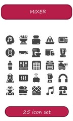 Modern Simple Set of mixer Vector filled Icons