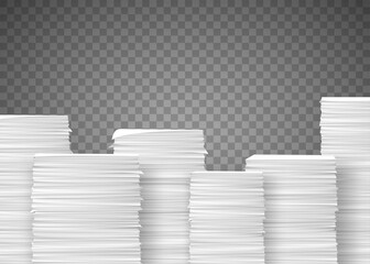 Piles of paper documents. Paperwork in the office. - obrazy, fototapety, plakaty