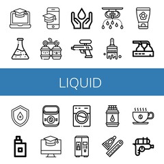 liquid simple icons set