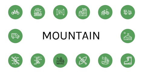 Set of mountain icons