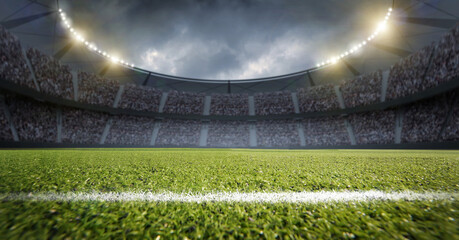 Football stadium, 3d render - obrazy, fototapety, plakaty