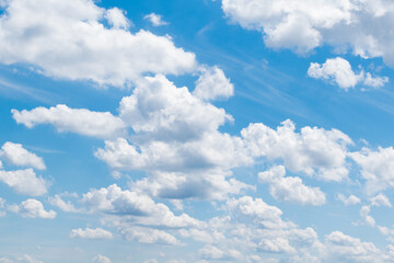 White clouds on a background of blue sky
