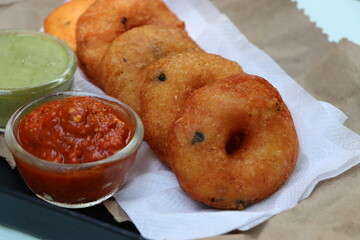 Medu vada or dal vadai, south Indian breakfast or snack