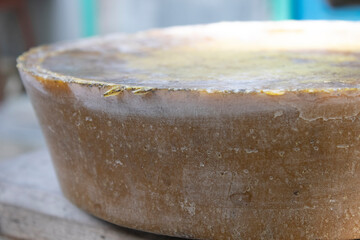 huge solid piece of natural wax. handmade. honeycombs. Bee houses - beehive. High quality photo