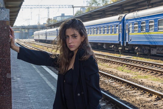 Portrait of young girl on the platform
