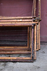 used honeycombs. houses of bees - hive. beekeeping. beekeeper. apiculture concept. High quality photo