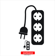 power socket vector.Flat design style vector illustration for graphic and web design.