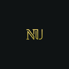 Creative modern elegant trendy unique artistic NU UN U N initial based letter icon logo.
