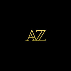 Creative modern elegant trendy unique artistic AZ ZA Z A initial based letter icon logo.
